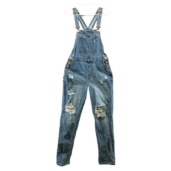 Wax Jean Jeans Wax Jean Womens Denim Overalls Distressed Straight